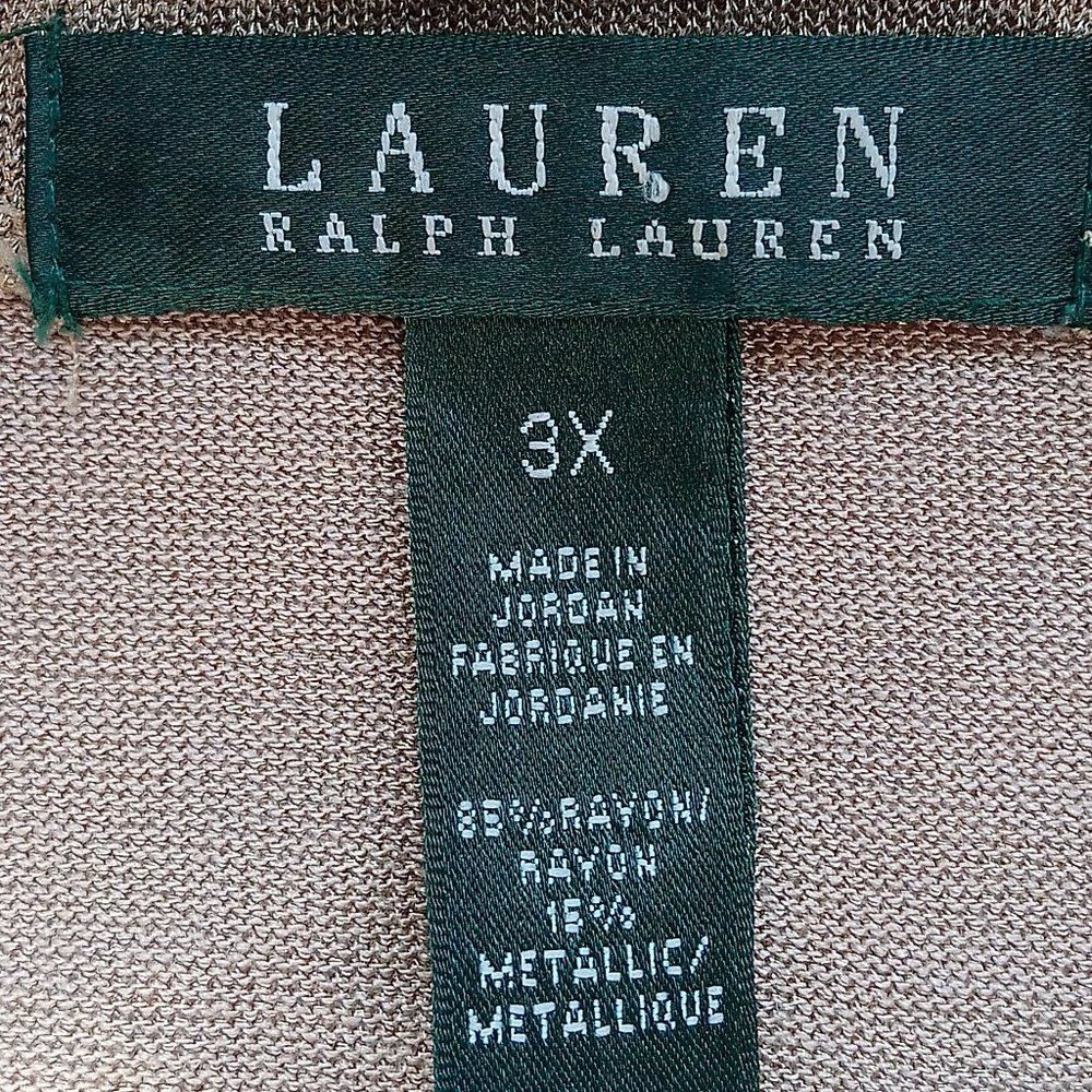 LAUREN RALPH LAUREN 3X Golden Stretchy Top Sweater - Picture 5 of 5